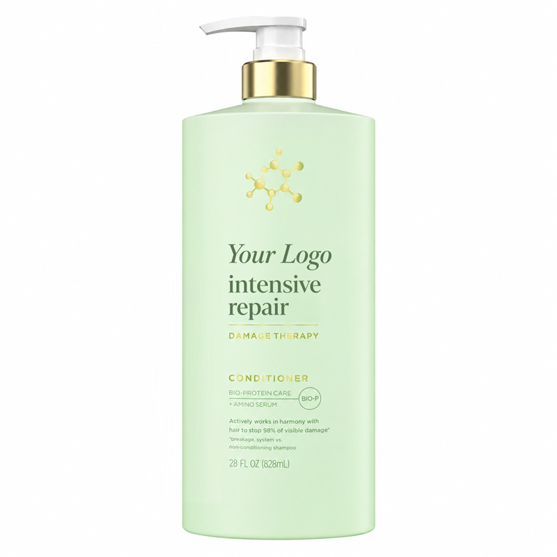 Custom private label intensive repair conditioner 828ml pump bottle with bio-protein care and amino serum for OEM manufacturing