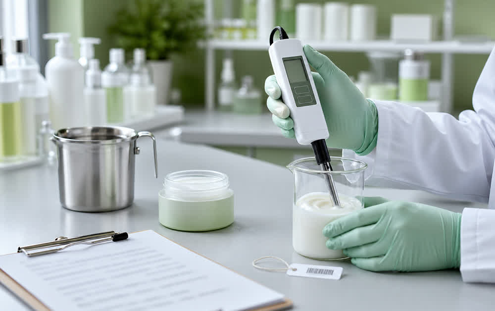 Hair conditioner quality control testing for certificate of analysis